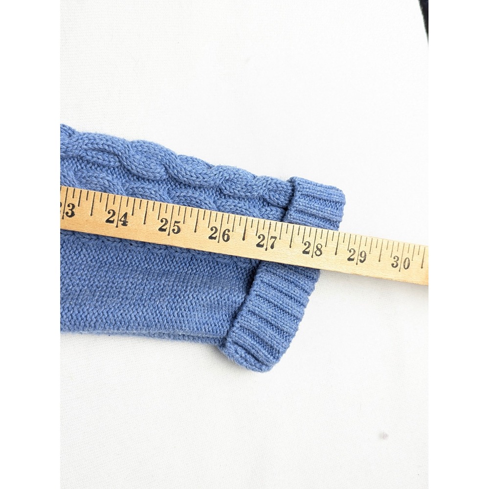 LL Bean Women XL Blue Cable Knit Full Zip Cotton Cardigan Sweater 298836 - Picture 12 of 13